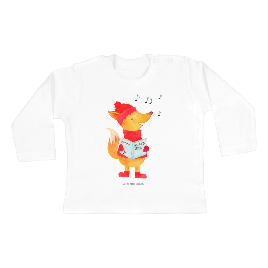 12-18 Monate Baby Longsleeve Fuchs Sänger Mädchen, Jungen, Baby, Langarm, Bio, Kleidung, Winter, Weihnachten, Weihnachtsdeko, Nikolaus, Advent, Heiligabend, Wintermotiv, Fuchs, Füchse, Sänger, Geschenk Sänger, Singen, Weihnachtslieder