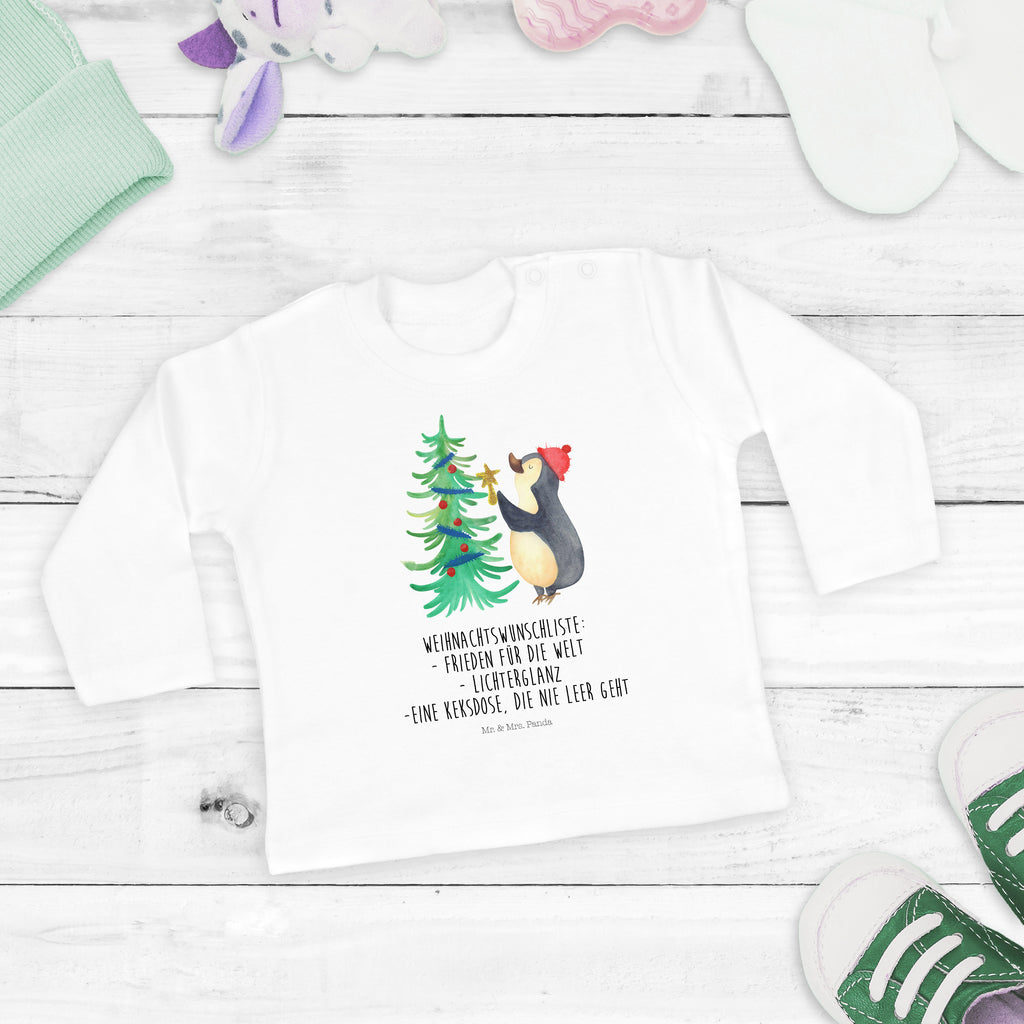 3-6 Monate Baby Longsleeve Pinguin Weihnachtsbaum Mädchen, Jungen, Baby, Langarm, Bio, Kleidung, Winter, Weihnachten, Weihnachtsdeko, Nikolaus, Advent, Heiligabend, Wintermotiv, Pinguin
