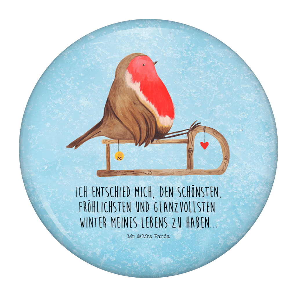 50mm Button Rotkehlchen Schlitten 50mm Button, Button, Pin, Anstecknadel, Winter, Weihnachten, Weihnachtsdeko, Nikolaus, Advent, Heiligabend, Wintermotiv, Schlitten, Vogel