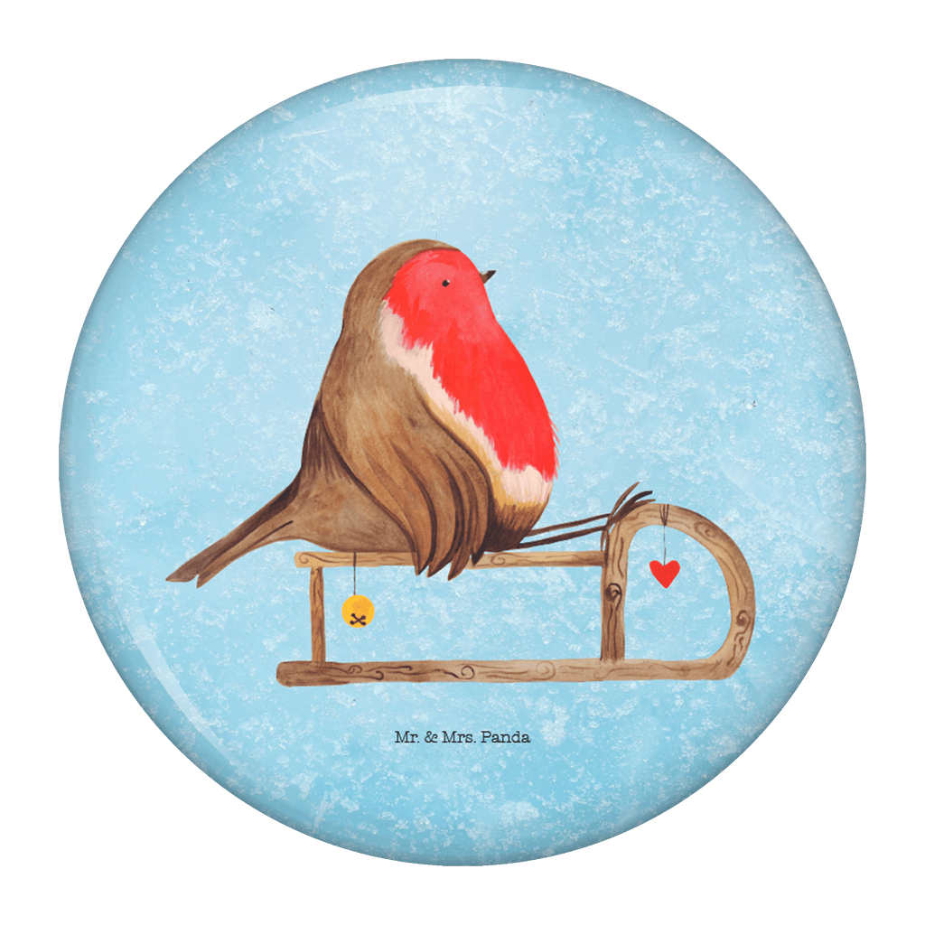 50mm Button Rotkehlchen Schlitten 50mm Button, Button, Pin, Anstecknadel, Winter, Weihnachten, Weihnachtsdeko, Nikolaus, Advent, Heiligabend, Wintermotiv, Schlitten, Vogel