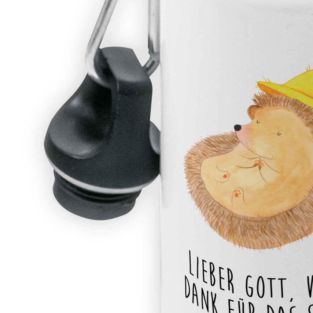 Kindertrinkflasche Igel betet Kindertrinkflasche, Kinder Trinkflasche, Trinkflasche, Flasche, Kinderflasche, Kinder, Kids, Kindergarten Flasche, Grundschule, Jungs, Mädchen, Tiermotive, Gute Laune, lustige Sprüche, Tiere, Igel, Igel mit Hut, Sonnenhut, Gott, Amen, beten, Leben, Dankbarkeit, Dankbar sein, dankbar, genießen