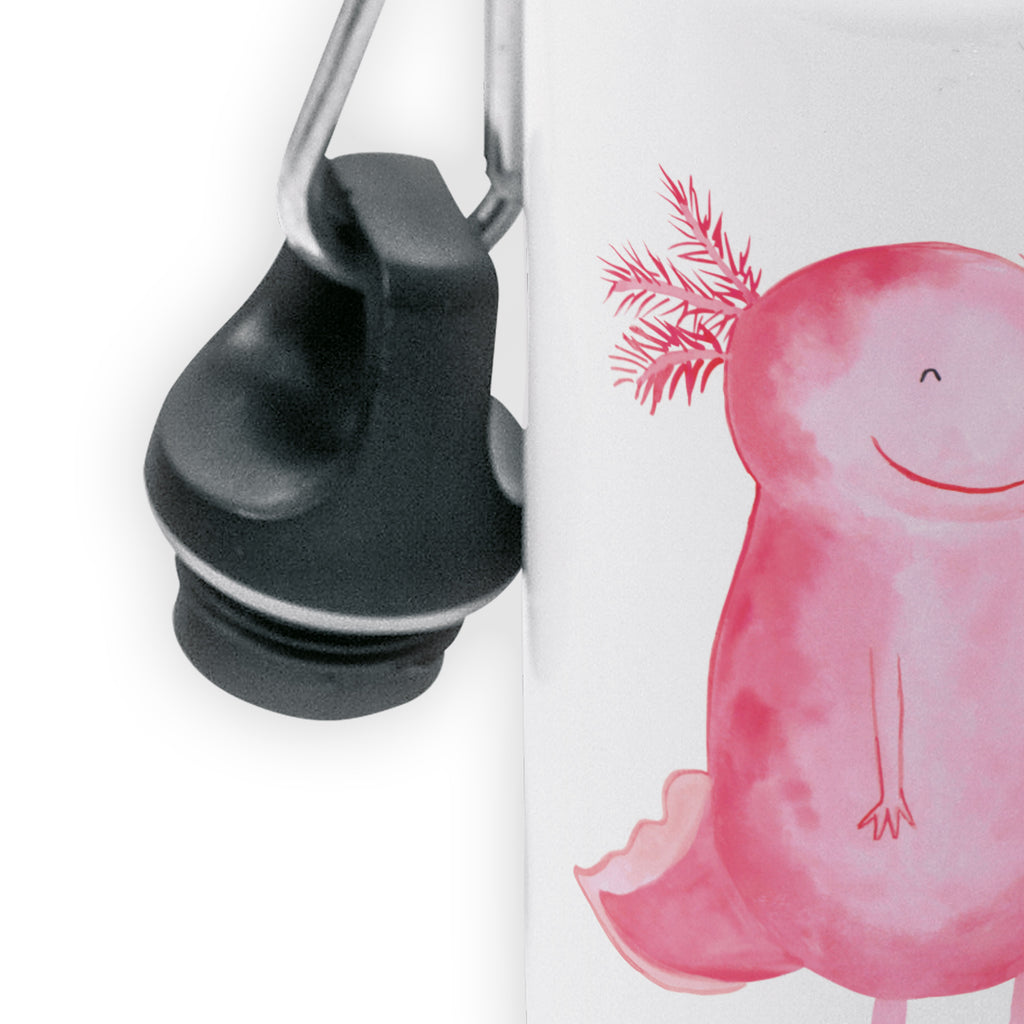 Kindertrinkflasche Axolotl glücklich Kindertrinkflasche, Kinder Trinkflasche, Trinkflasche, Flasche, Kinderflasche, Kinder, Kids, Kindergarten Flasche, Grundschule, Jungs, Mädchen, Axolotl, Molch, Axolot, Schwanzlurch, Lurch, Lurche, Motivation, gute Laune