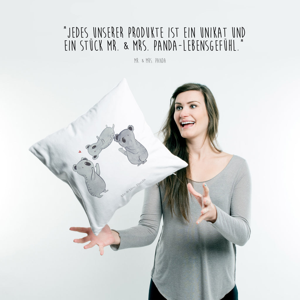 40x40 Kissen Koala Feiern Sich Kissenhülle, Kopfkissen, Sofakissen, Dekokissen, Motivkissen, Geburtstag, Geburtstagsgeschenk, Geschenk, Koala, Familie, Kind, Eltern, Herz, Liebe