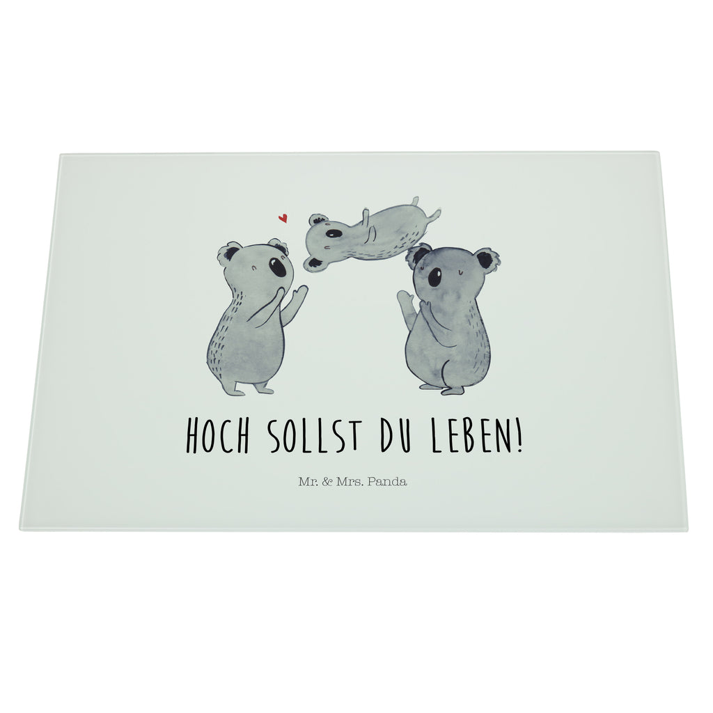 XL Glas Schneidbrett Koala Feiern Sich Glasschneidebrett, Schneidebrett, Frühstücksbrett, Küche, Geburtstag, Geburtstagsgeschenk, Geschenk, Koala, Familie, Kind, Eltern, Herz, Liebe