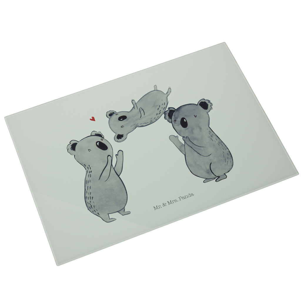 XL Glas Schneidbrett Koala Feiern Sich Glasschneidebrett, Schneidebrett, Frühstücksbrett, Küche, Geburtstag, Geburtstagsgeschenk, Geschenk, Koala, Familie, Kind, Eltern, Herz, Liebe