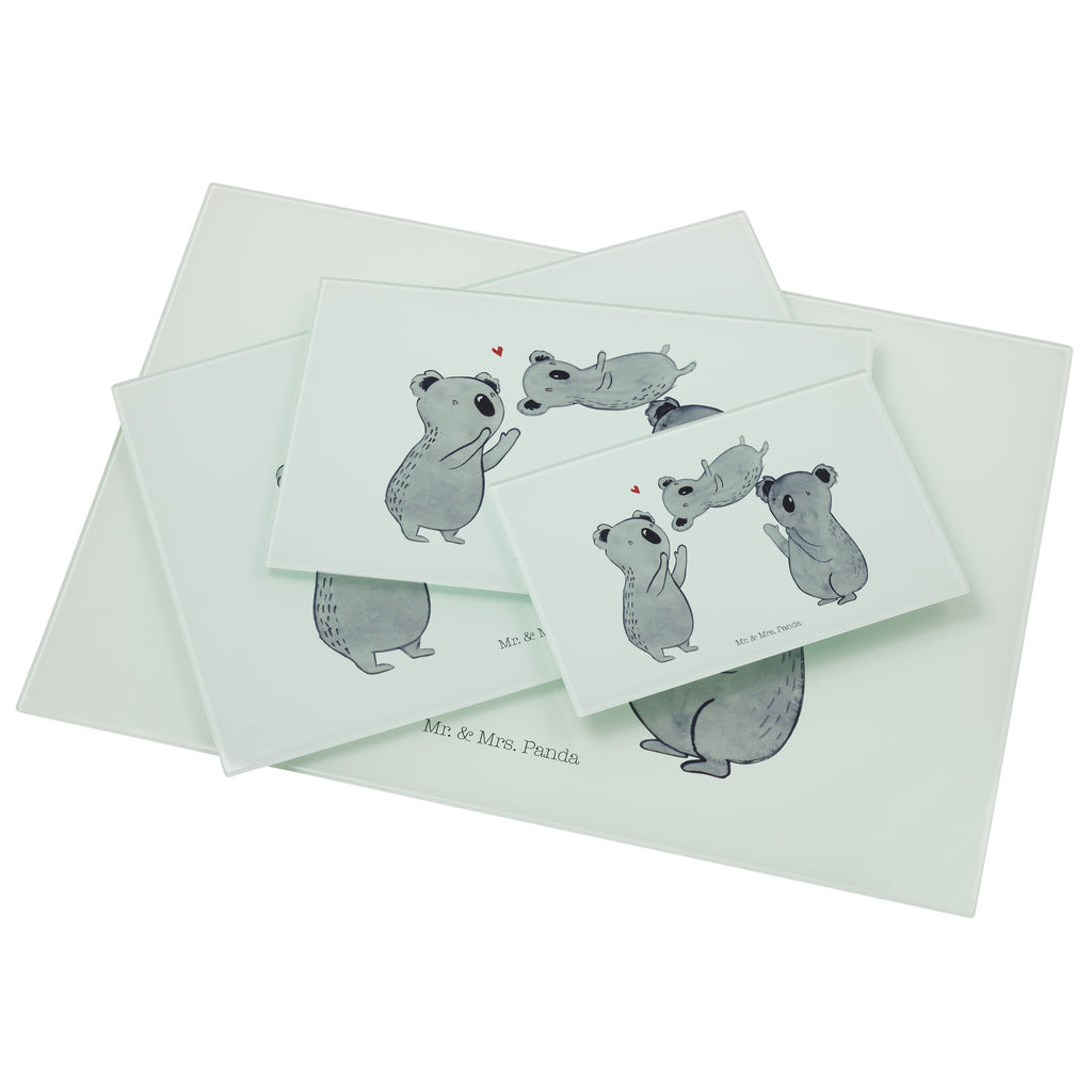 XL Glas Schneidbrett Koala Feiern Sich Glasschneidebrett, Schneidebrett, Frühstücksbrett, Küche, Geburtstag, Geburtstagsgeschenk, Geschenk, Koala, Familie, Kind, Eltern, Herz, Liebe