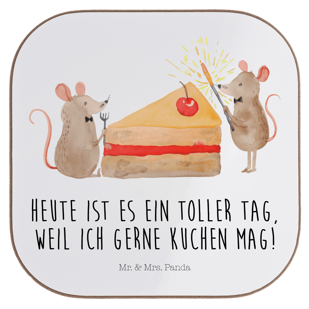 Quadratische Untersetzer Mäuse Kuchen Bierdeckel, Glasuntersetzer, Untersetzer Gläser, Getränkeuntersetzer, Geburtstag, Geburtstagsgeschenk, Geschenk, Kuchen, Maus, Mäuse, Party, Leben, Glück