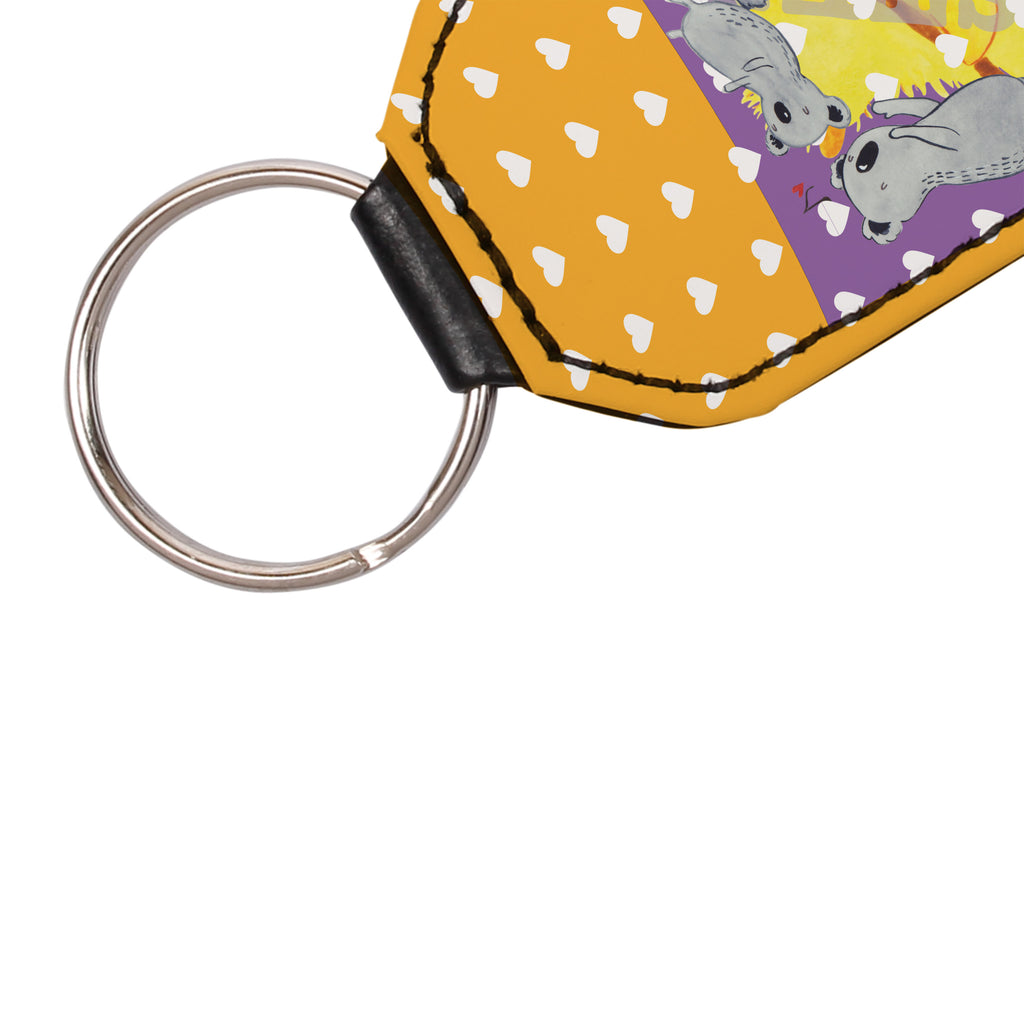 Rechteckig Schlüsselanhänger Koala Feiern Sich Schlüsselanhänger, Anhänger, Taschenanhänger, Glücksbringer, Schutzengel, Geburtstag, Geburtstagsgeschenk, Geschenk, Koala, Familie, Kind, Eltern, Herz, Liebe