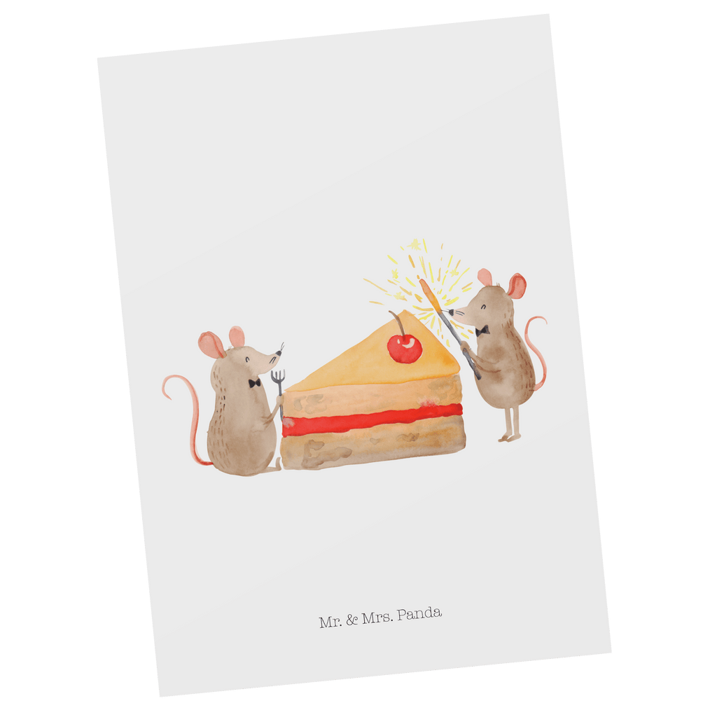 Postkarte Mäuse Kuchen Geschenkkarte, Grußkarte, Karte, Einladung, Ansichtskarte, Geburtstagskarte, Einladungskarte, Geburtstag, Geburtstagsgeschenk, Geschenk, Kuchen, Maus, Mäuse, Party, Leben, Glück