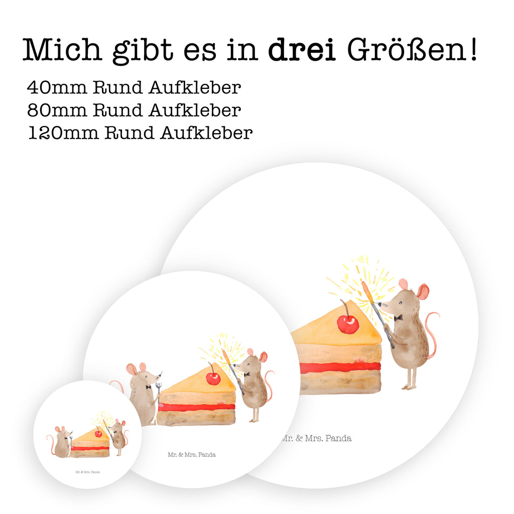 40mm Rund Aufkleber Mäuse Kuchen Sticker, Aufkleber, Etikett, Geburtstag, Geburtstagsgeschenk, Geschenk, Kuchen, Maus, Mäuse, Party, Leben, Glück
