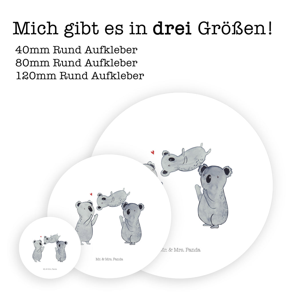 40mm Rund Aufkleber Koala Feiern Sich Sticker, Aufkleber, Etikett, Geburtstag, Geburtstagsgeschenk, Geschenk, Koala, Familie, Kind, Eltern, Herz, Liebe