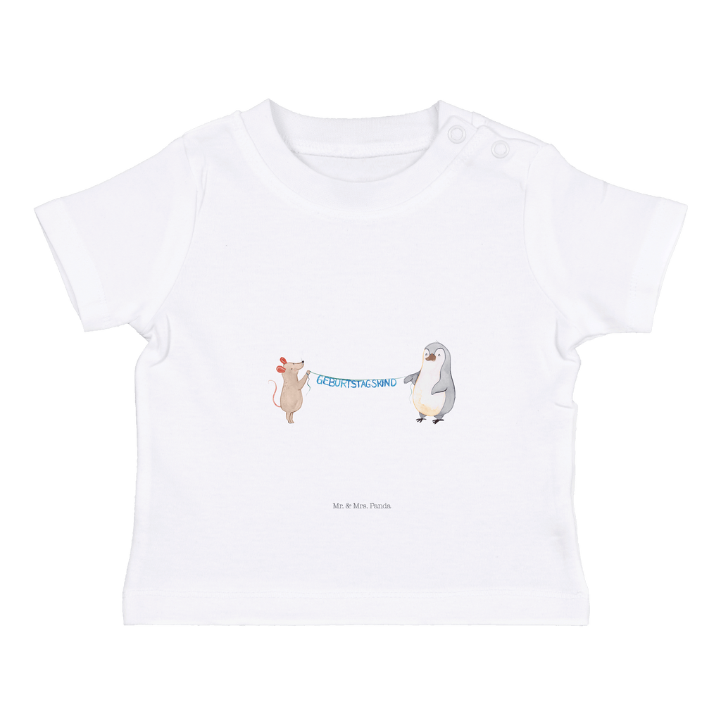 Organic Baby Shirt Maus Pinguin Geburtstag Baby T-Shirt, Jungen Baby T-Shirt, Mädchen Baby T-Shirt, Shirt, Geburtstag, Geburtstagsgeschenk, Geschenk, Maus, Pinguin, Geburtstage, Happy Birthday, Geburtstagsfeier