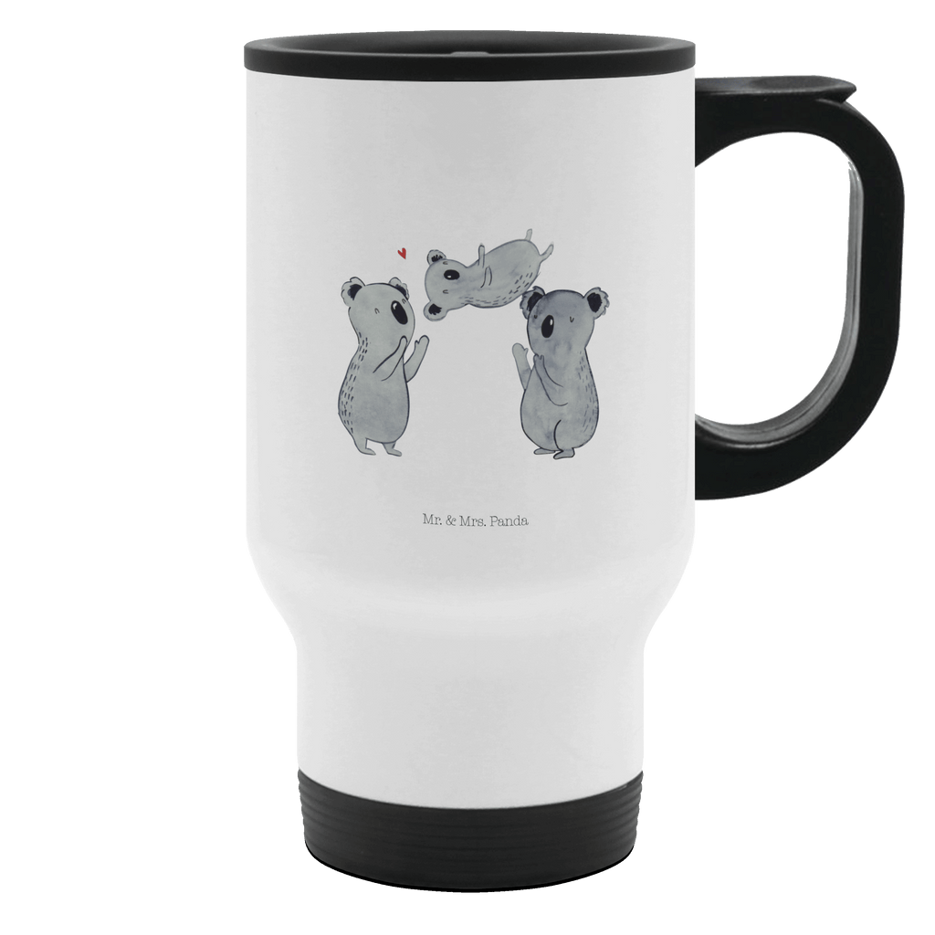 Thermobecher Koala Feiern Sich Thermobecher, To Go Becher, Thermotasse, Kaffeebecher, Isolierbecher, Thermobecher To Go, Warmhaltetasse, Edelstahlbecher, Reisebecher, Tasse mit Deckel, Thermobecher für 400 ml, Kaffeetasse zum Mitnehmen, Tasse zum Mitnehmen, Spülmaschinenfest, Geburtstag, Geburtstagsgeschenk, Geschenk, Koala, Familie, Kind, Eltern, Herz, Liebe