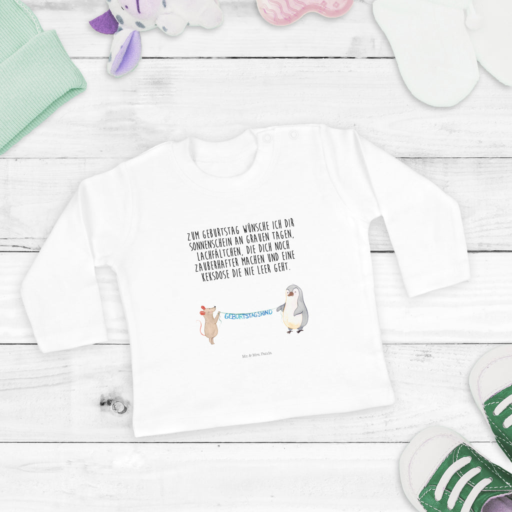3-6 Monate Baby Longsleeve Maus Pinguin Geburtstag Mädchen, Jungen, Baby, Langarm, Bio, Kleidung, Geburtstag, Geburtstagsgeschenk, Geschenk, Maus, Pinguin, Geburtstage, Happy Birthday, Geburtstagsfeier