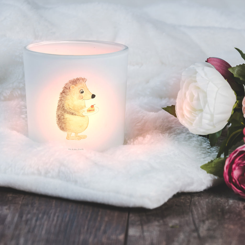 Windlicht Igel mit Kuchenstück Windlicht Glas, Teelichtglas, Teelichthalter, Teelichter, Kerzenglas, Windlicht Kerze, Kerzenlicht, Tiermotive, Gute Laune, lustige Sprüche, Tiere, Igel, Essen Spruch, Kuchen, Backen Geschenk, Kuchen backen, Einladung Party, Geburtstagskuchen, Torte