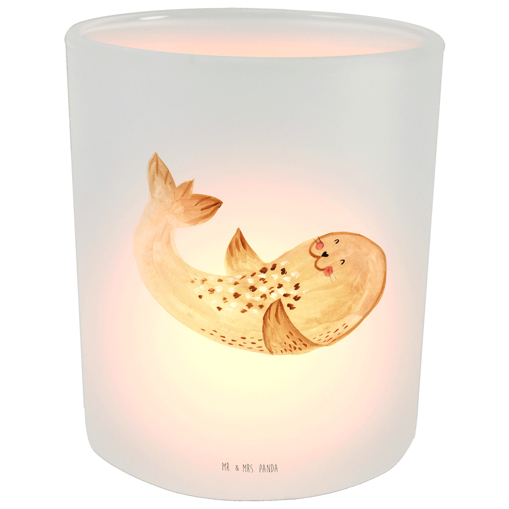 Windlicht Robbe liegend Windlicht Glas, Teelichtglas, Teelichthalter, Teelichter, Kerzenglas, Windlicht Kerze, Kerzenlicht, Tiermotive, Gute Laune, lustige Sprüche, Tiere, Robbe, Robben, Seehund, Strand, Meerestier, Ostsee, Nordsee, Lachen, Freude
