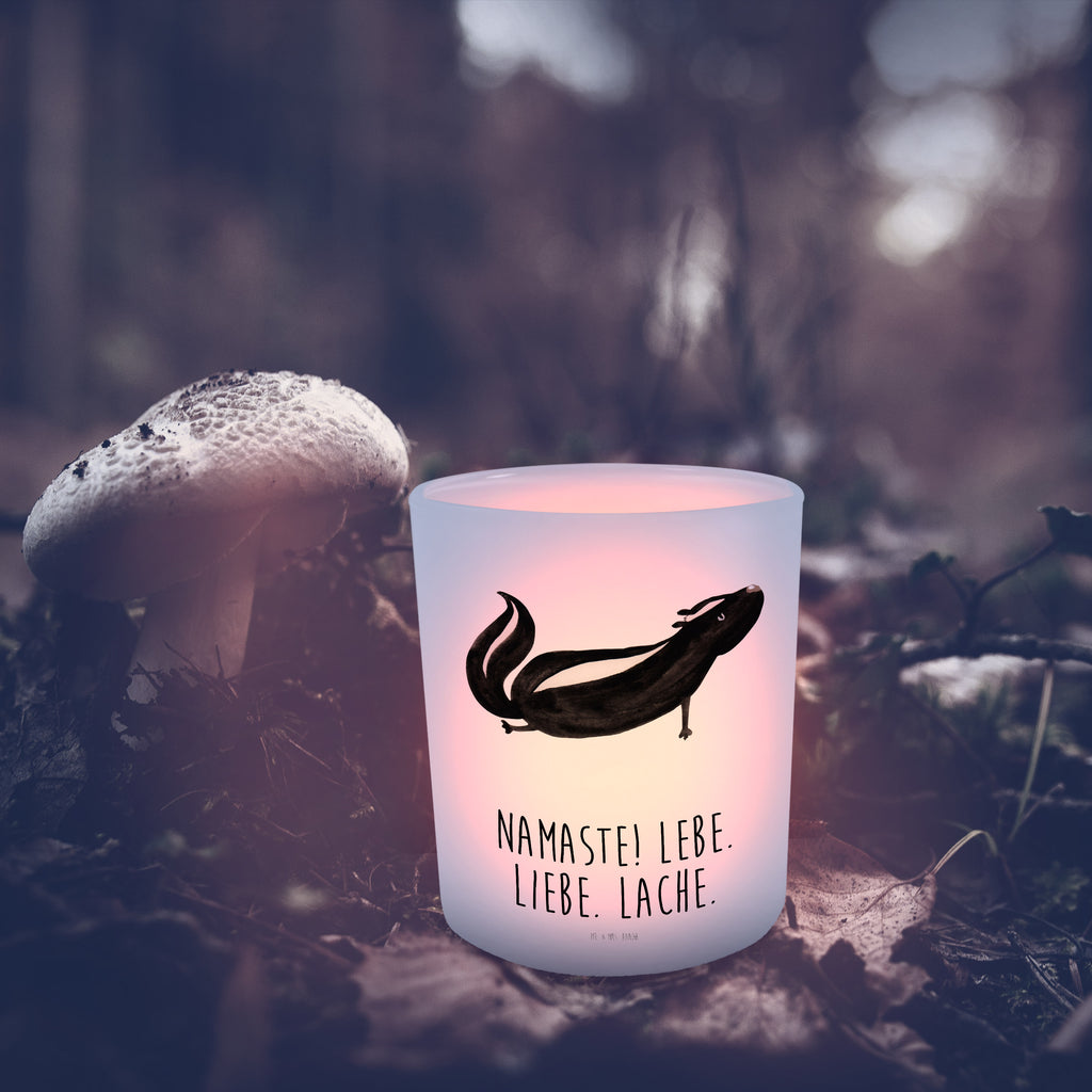 Windlicht Stinktier Yoga Windlicht Glas, Teelichtglas, Teelichthalter, Teelichter, Kerzenglas, Windlicht Kerze, Kerzenlicht, Stinktier, Skunk, Wildtier, Raubtier, Stinker, Stinki, Yoga, Namaste, Lebe, Liebe, Lache