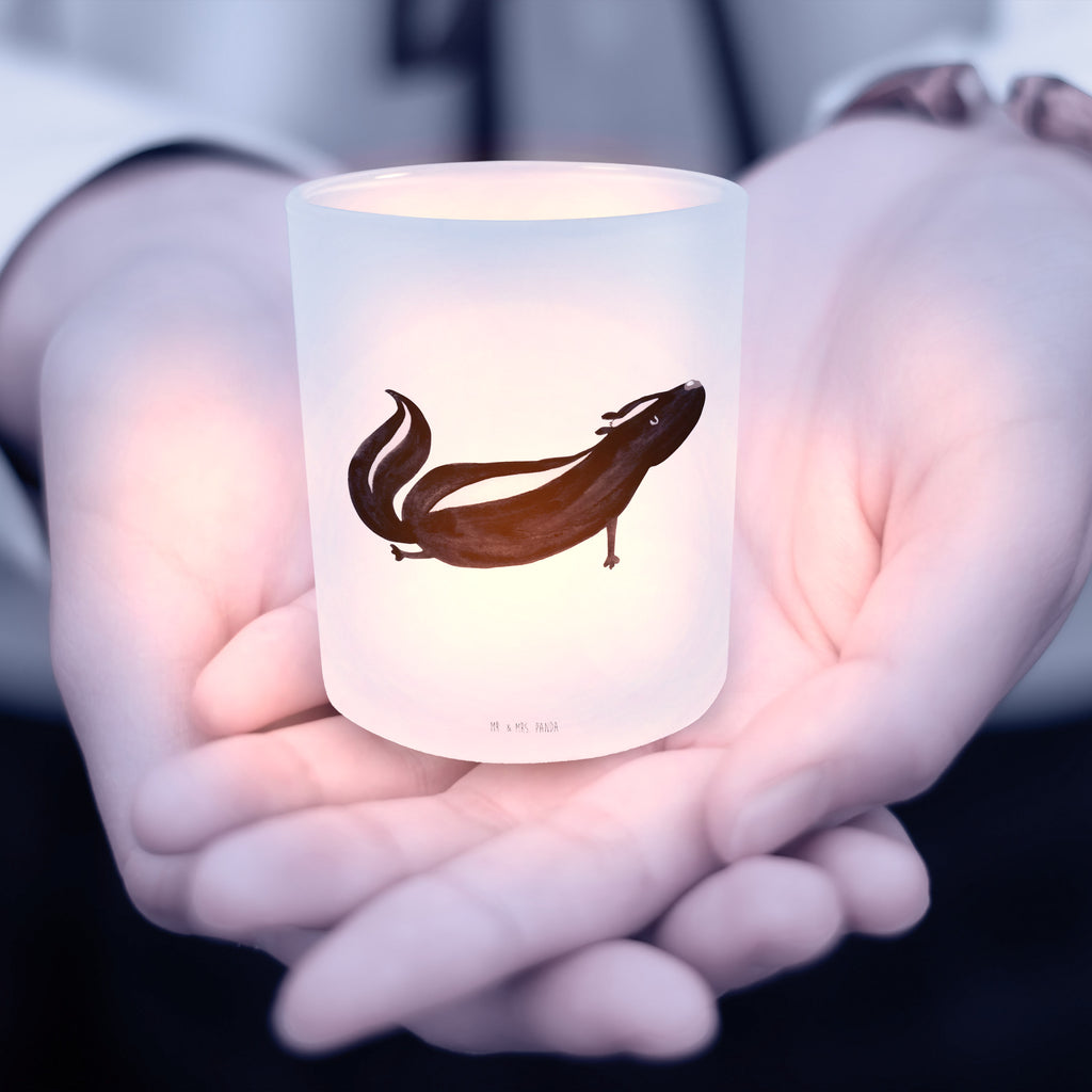 Windlicht Stinktier Yoga Windlicht Glas, Teelichtglas, Teelichthalter, Teelichter, Kerzenglas, Windlicht Kerze, Kerzenlicht, Stinktier, Skunk, Wildtier, Raubtier, Stinker, Stinki, Yoga, Namaste, Lebe, Liebe, Lache