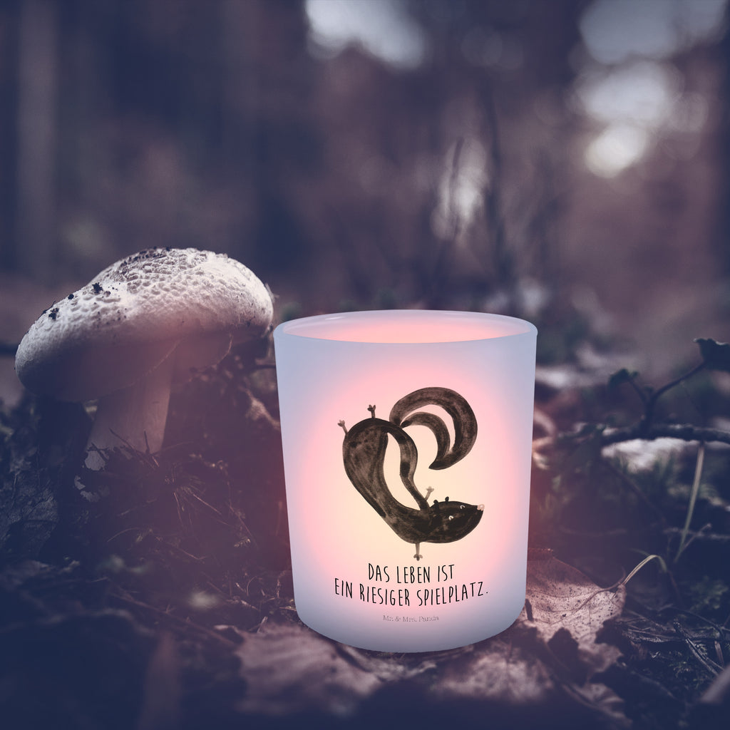 Windlicht Stinktier Handstand Windlicht Glas, Teelichtglas, Teelichthalter, Teelichter, Kerzenglas, Windlicht Kerze, Kerzenlicht, Stinktier, Skunk, Wildtier, Raubtier, Stinker, Stinki, Spielplatz, verpielt, Kind
