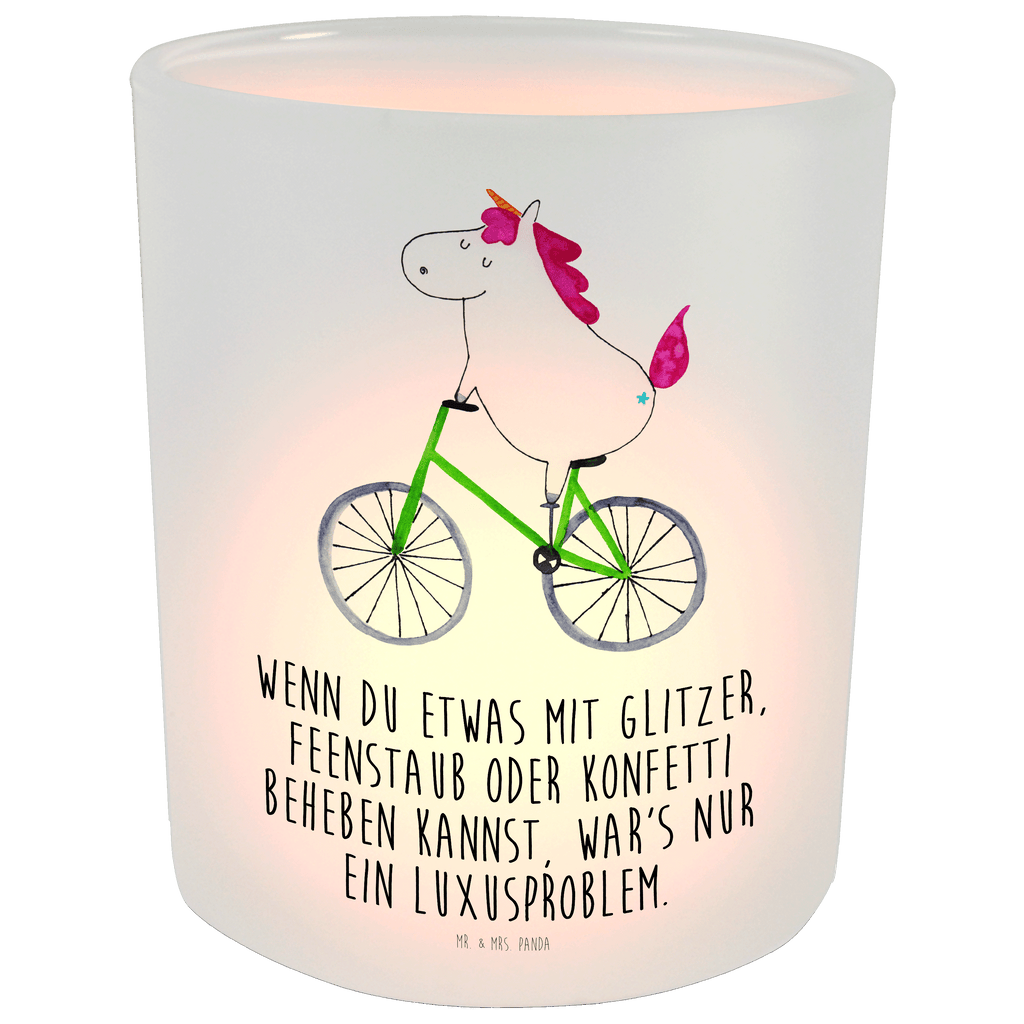 Windlicht Einhorn Radfahrer Windlicht Glas, Teelichtglas, Teelichthalter, Teelichter, Kerzenglas, Windlicht Kerze, Kerzenlicht, Einhorn, Einhörner, Einhorn Deko, Pegasus, Unicorn, Radfahren, Radfahrer, Rad, Bike, Feenstaub, Konfetti, Luxusproblem, Kummer, Liebeskummer
