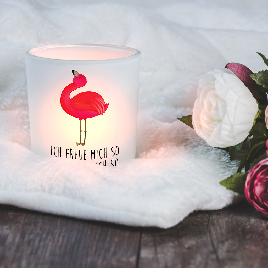 Windlicht Flamingo stolz Windlicht Glas, Teelichtglas, Teelichthalter, Teelichter, Kerzenglas, Windlicht Kerze, Kerzenlicht, Flamingo, stolz, Freude, Selbstliebe, Selbstakzeptanz, Freundin, beste Freundin, Tochter, Mama, Schwester