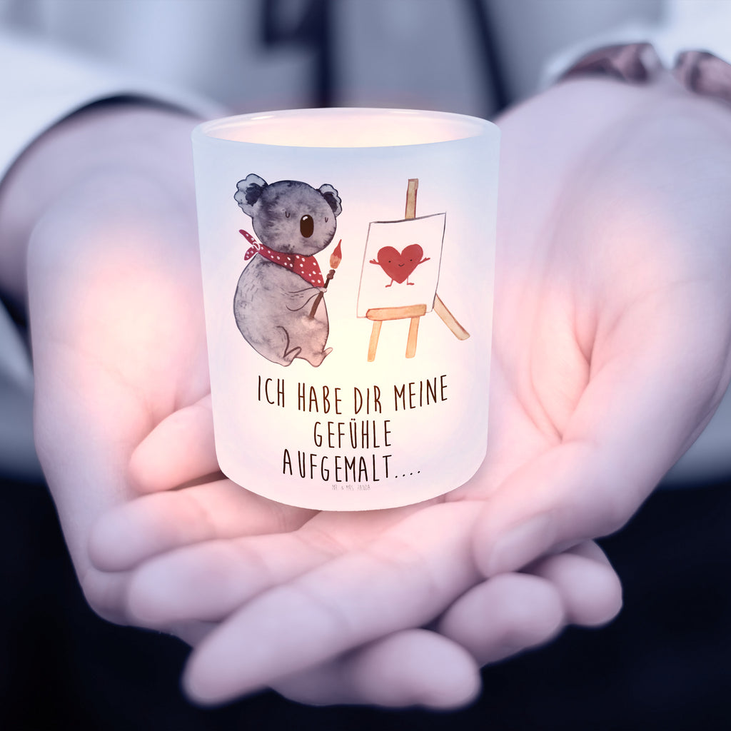 Windlicht Koala Künstler Windlicht Glas, Teelichtglas, Teelichthalter, Teelichter, Kerzenglas, Windlicht Kerze, Kerzenlicht, Koala, Koalabär, Liebe, Liebensbeweis, Liebesgeschenk, Gefühle, Künstler, zeichnen