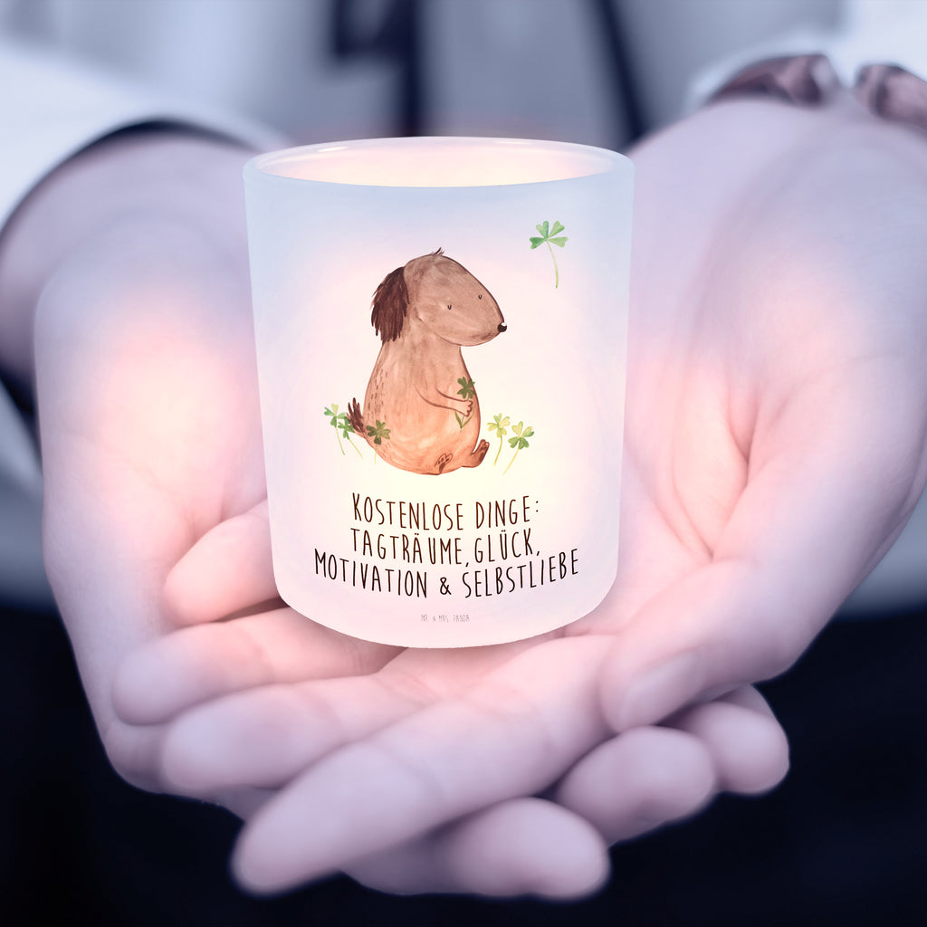 Windlicht Hund Kleeblatt Windlicht Glas, Teelichtglas, Teelichthalter, Teelichter, Kerzenglas, Windlicht Kerze, Kerzenlicht, Hund, Hundemotiv, Haustier, Hunderasse, Tierliebhaber, Hundebesitzer, Sprüche, Kleeblatt, Glück, Tagträume, Motivation, Neuanfang, Geschenk, Glücksbringer, Selbstliebe, Achtsamkeit
