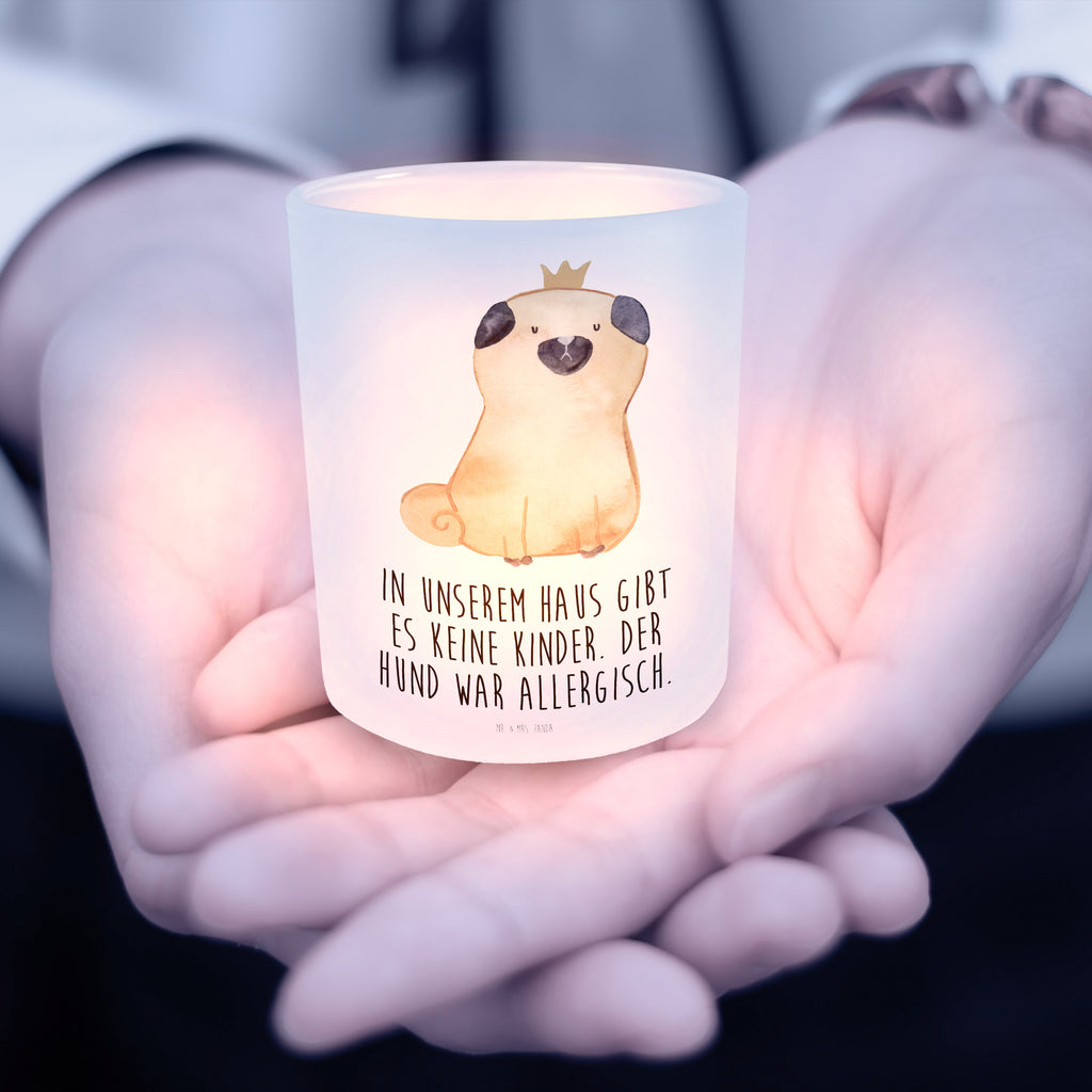 Windlicht Mops Krone Windlicht Glas, Teelichtglas, Teelichthalter, Teelichter, Kerzenglas, Windlicht Kerze, Kerzenlicht, Hund, Hundemotiv, Haustier, Hunderasse, Tierliebhaber, Hundebesitzer, Sprüche, Mops, allergisch, kinderlos, Hausregel, Hundebesitzer. Spruch, lustig