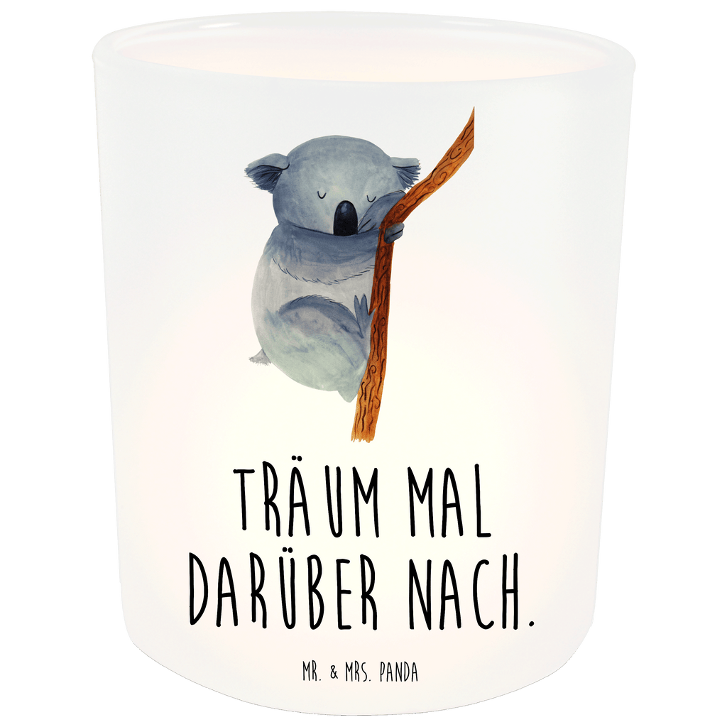 Windlicht Koalabär Windlicht Glas, Teelichtglas, Teelichthalter, Teelichter, Kerzenglas, Windlicht Kerze, Kerzenlicht, Tiermotive, Gute Laune, lustige Sprüche, Tiere, Koala, träumen, Traum, schlafen, Schlafzimmer, Traumland, Bär, Koalabär