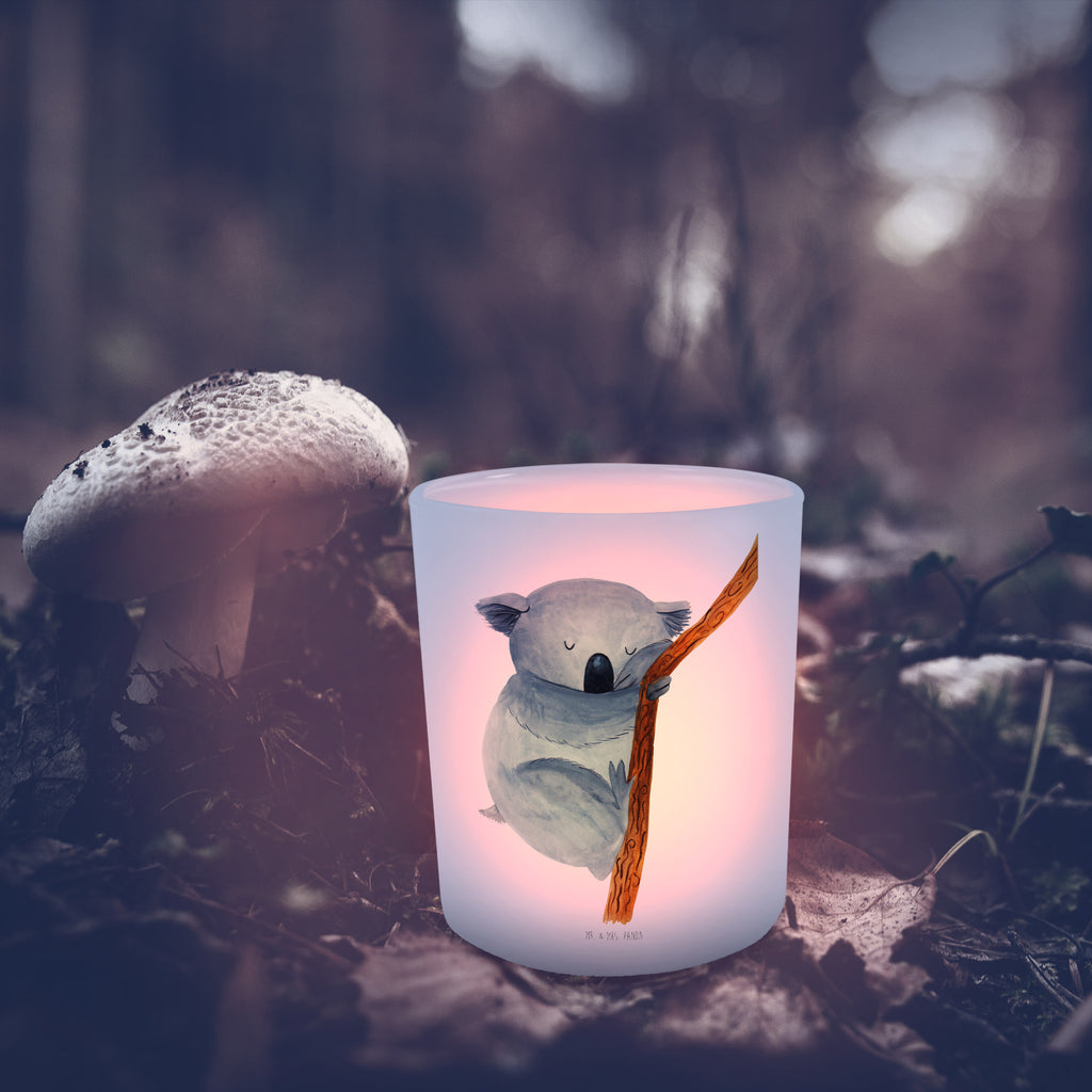 Windlicht Koalabär Windlicht Glas, Teelichtglas, Teelichthalter, Teelichter, Kerzenglas, Windlicht Kerze, Kerzenlicht, Tiermotive, Gute Laune, lustige Sprüche, Tiere, Koala, träumen, Traum, schlafen, Schlafzimmer, Traumland, Bär, Koalabär