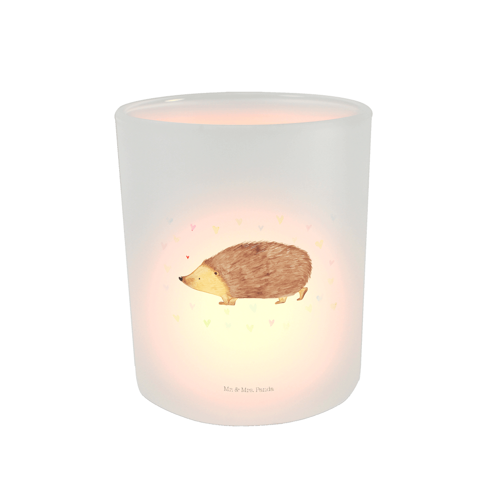 Windlicht Igel Herzen Windlicht Glas, Teelichtglas, Teelichthalter, Teelichter, Kerzenglas, Windlicht Kerze, Kerzenlicht, Tiermotive, Gute Laune, lustige Sprüche, Tiere, Liebe, Herz, Herzen, Igel, Vertrauen, Kuss, Leben