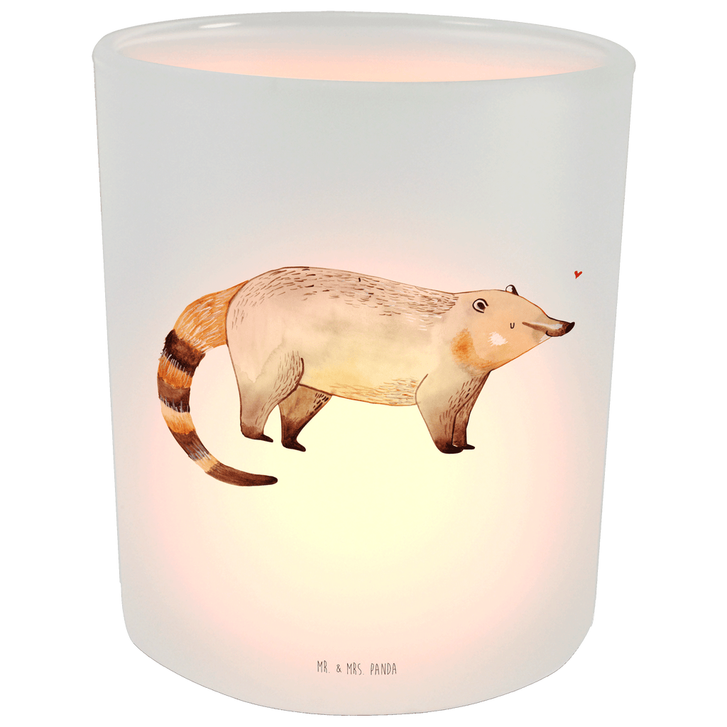 Windlicht Nasenbär Windlicht Glas, Teelichtglas, Teelichthalter, Teelichter, Kerzenglas, Windlicht Kerze, Kerzenlicht, Tiermotive, Gute Laune, lustige Sprüche, Tiere, Nasenbär, Nasenbären, Rüsselbär, Bär