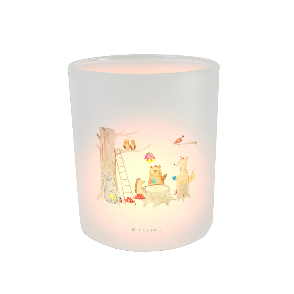 Windlicht Waldtiere Picknick Windlicht Glas, Teelichtglas, Teelichthalter, Teelichter, Kerzenglas, Windlicht Kerze, Kerzenlicht, Tiermotive, Gute Laune, lustige Sprüche, Tiere, Waldtiere, Picknick, Wald, Fuchs, Hase, Igel, Maus, Eichhörnchen
