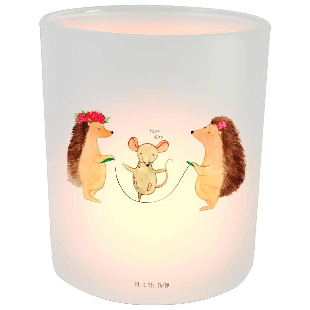 Windlicht Igel Seilhüpfen Windlicht Glas, Teelichtglas, Teelichthalter, Teelichter, Kerzenglas, Windlicht Kerze, Kerzenlicht, Tiermotive, Gute Laune, lustige Sprüche, Tiere, Igel, Maus, Seilspringen, Seilhüpfen, Kinder, Kindergarten