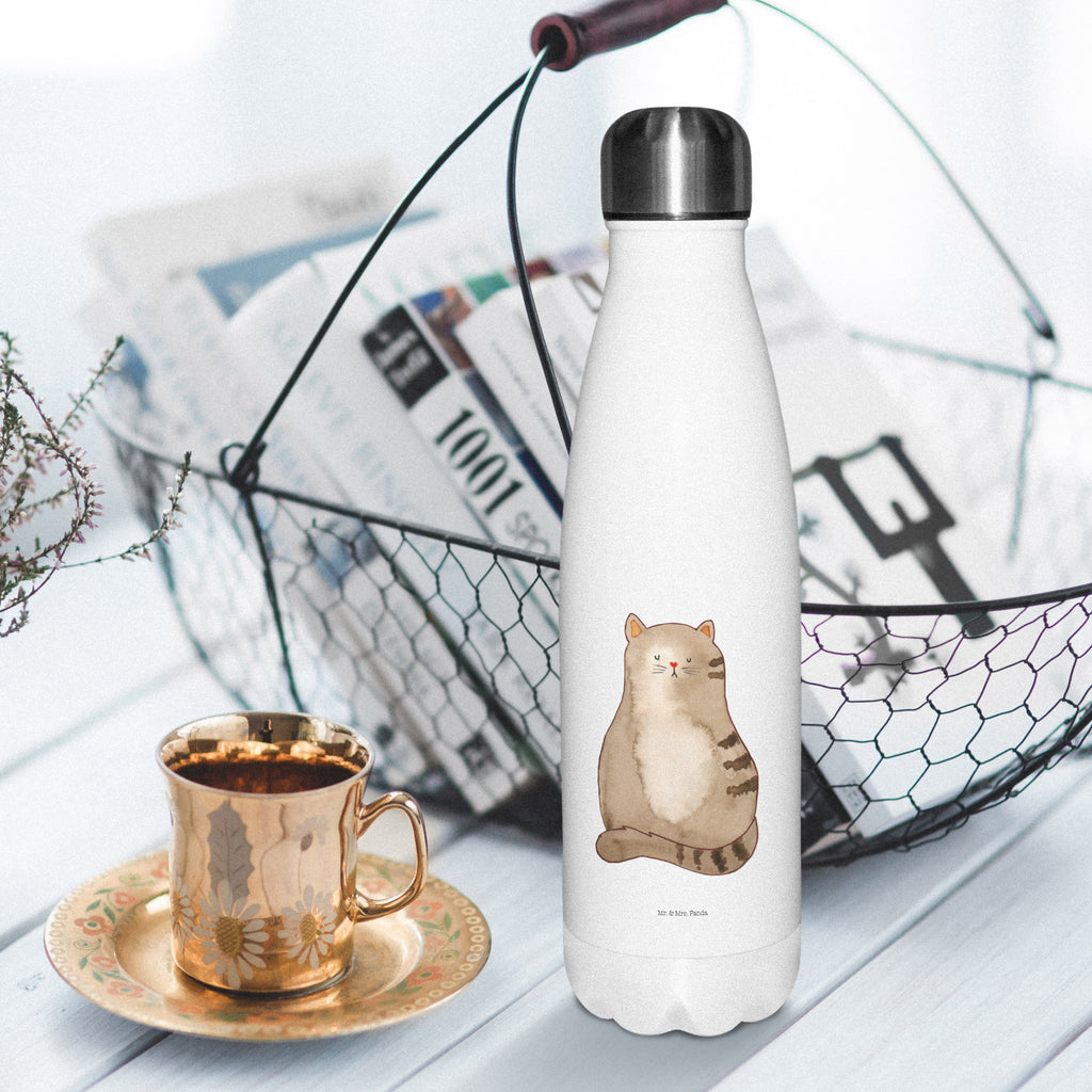 Thermosflasche Katze sitzend Isolierflasche, Thermoflasche, Trinkflasche, Thermos, Edelstahl, Katze, Katzenmotiv, Katzenfan, Katzendeko, Katzenfreund, Katzenliebhaber, Katzenprodukte, Katzenartikel, Katzenaccessoires, Katzensouvenirs, Katzenliebhaberprodukte, Katzenmotive, Katzen, Kater, Mietze, Cat, Cats, Katzenhalter, Katzenbesitzerin, Haustier, Katzenliebe, Lebensinhalt, Liebe, Mittelpunkt, Familie