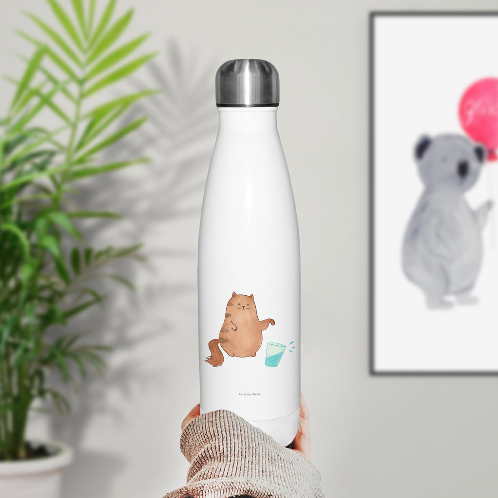Thermosflasche Katze Wasserglas Isolierflasche, Thermoflasche, Trinkflasche, Thermos, Edelstahl, Katze, Katzenmotiv, Katzenfan, Katzendeko, Katzenfreund, Katzenliebhaber, Katzenprodukte, Katzenartikel, Katzenaccessoires, Katzensouvenirs, Katzenliebhaberprodukte, Katzenmotive, Katzen, Kater, Mietze, Cat, Cats, Katzenhalter, Katzenbesitzerin, Haustier, Wasser, Glas
