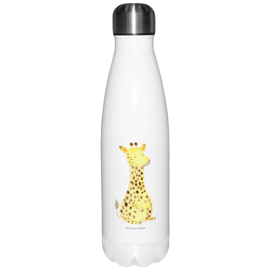 Thermosflasche Giraffe Zufrieden Isolierflasche, Thermoflasche, Trinkflasche, Thermos, Edelstahl, Afrika, Wildtiere, Giraffe, Zufrieden, Glück, Abenteuer
