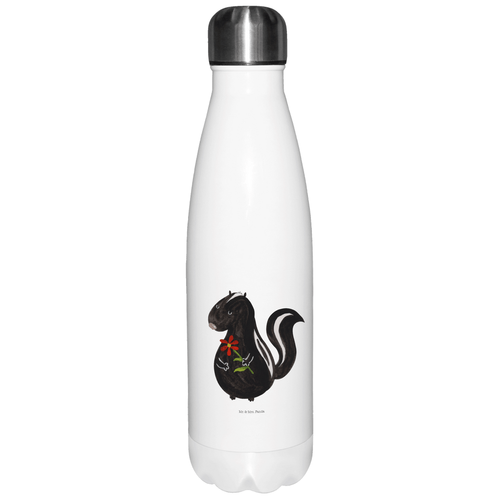Thermosflasche Stinktier Blume Isolierflasche, Thermoflasche, Trinkflasche, Thermos, Edelstahl, Stinktier, Skunk, Wildtier, Raubtier, Stinker, Stinki, Tagträumer, verträumt, Dreams, Träume