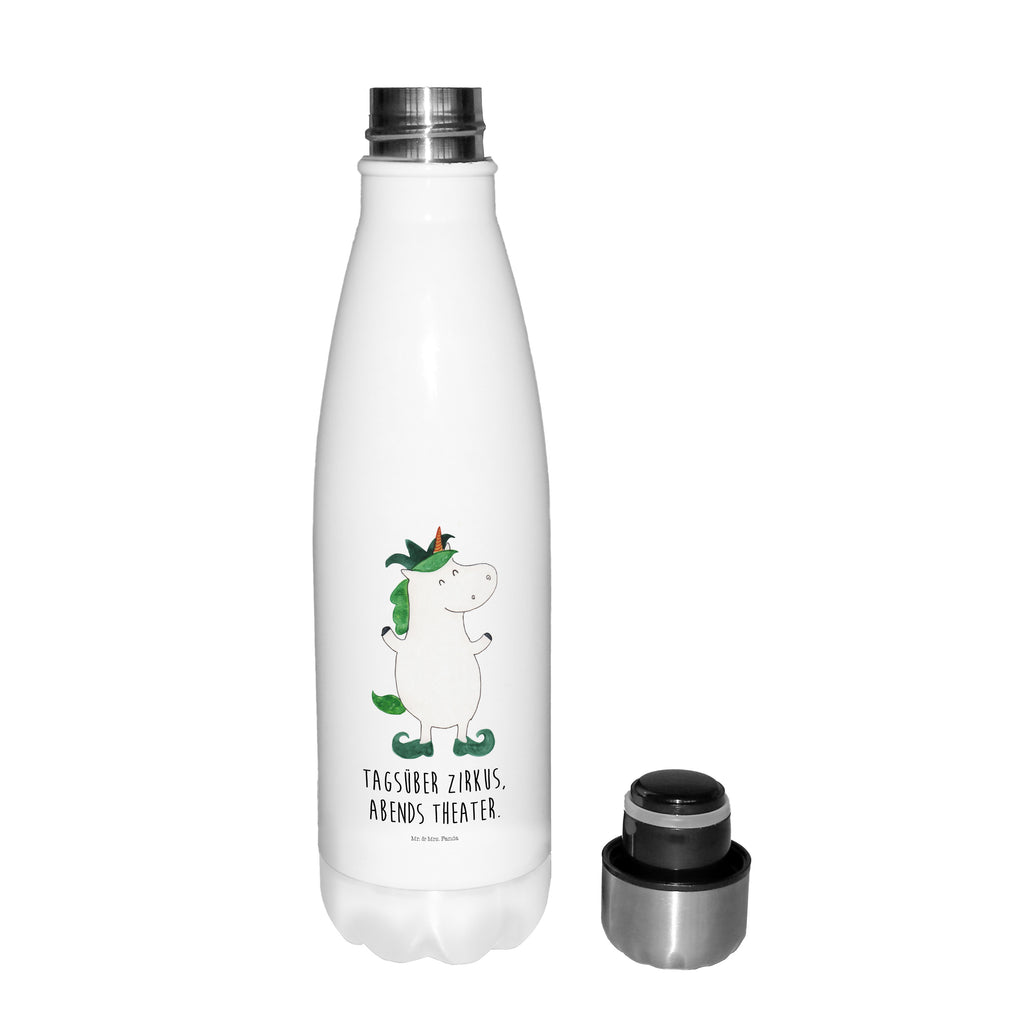 Thermosflasche Einhorn Joker Isolierflasche, Thermoflasche, Trinkflasche, Thermos, Edelstahl, Einhorn, Einhörner, Einhorn Deko, Pegasus, Unicorn, Hofnarr, Kasper, Gaukler, Mittelalter