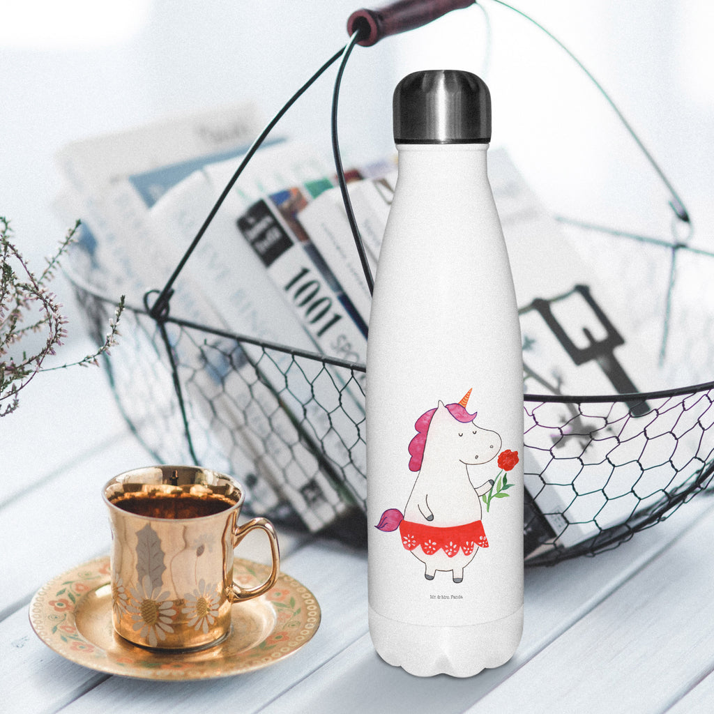 Thermosflasche Einhorn Dame Isolierflasche, Thermoflasche, Trinkflasche, Thermos, Edelstahl, Einhorn, Einhörner, Einhorn Deko, Pegasus, Unicorn, Dame, Lady, feine Dame, Freundin, Frau, Bachelor, Bachelorette, Abfuhr, Schluss machen, Trennung