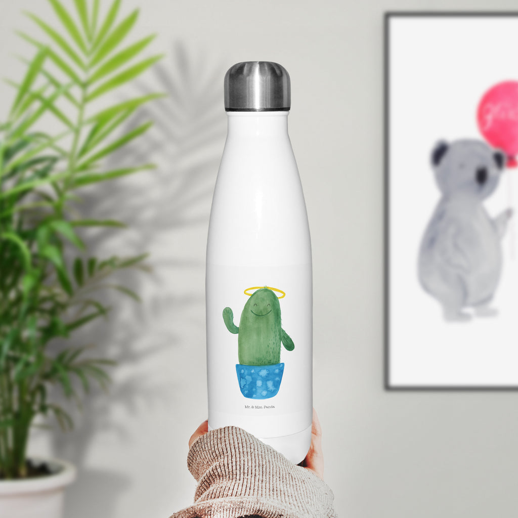 Thermosflasche Kaktus Heilig Isolierflasche, Thermoflasche, Trinkflasche, Thermos, Edelstahl, Kaktus, Kakteen, frech, lustig, Kind, Eltern, Familie, Bruder, Schwester, Schwestern, Freundin, Heiligenschein