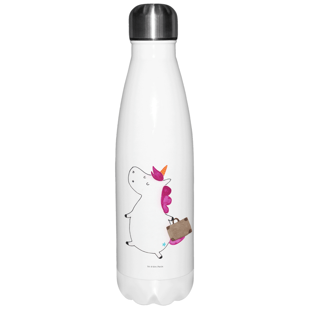 Thermosflasche Einhorn Koffer Isolierflasche, Thermoflasche, Trinkflasche, Thermos, Edelstahl, Einhorn, Einhörner, Einhorn Deko, Pegasus, Unicorn, unicorn, Koffer, Verreisen, Reise, Gepäck, Abenteuer, Erwachsen, Kind, albern, Spaß, lustig, witzig