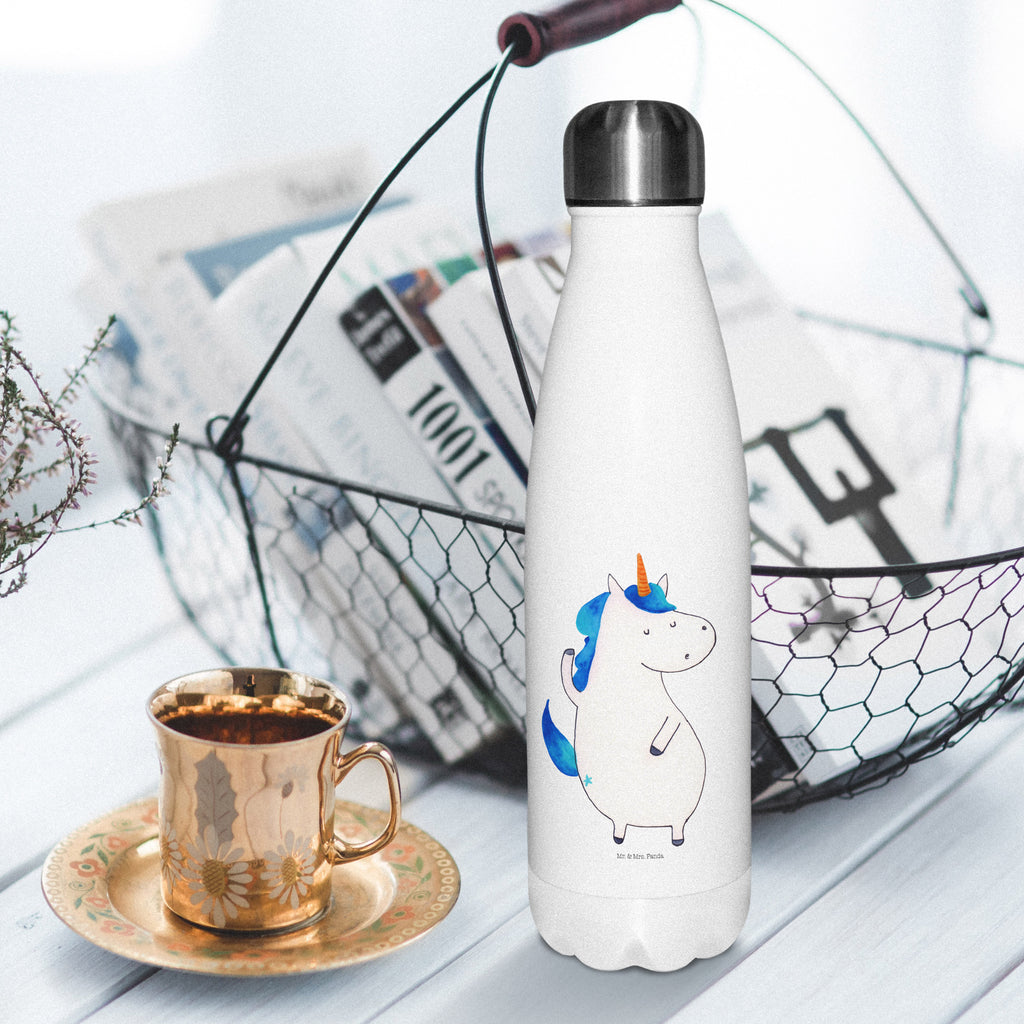 Thermosflasche Einhorn Mann Isolierflasche, Thermoflasche, Trinkflasche, Thermos, Edelstahl, Einhorn, Einhörner, Einhorn Deko, Pegasus, Unicorn, cool, Mann, Freundin, Familie, bester Freund, BFF, Party, hübsch, beste