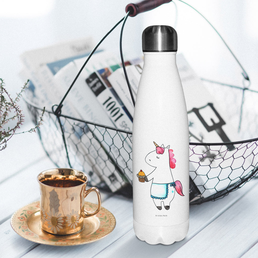 Thermosflasche Einhorn Muffin Isolierflasche, Thermoflasche, Trinkflasche, Thermos, Edelstahl, Einhorn, Einhörner, Einhorn Deko, Pegasus, Unicorn, Geburtstag, Backen, Muffin, Kekse, Geburtstagsgrüße, Glückwünsche, Liebesgrüße, Grüße