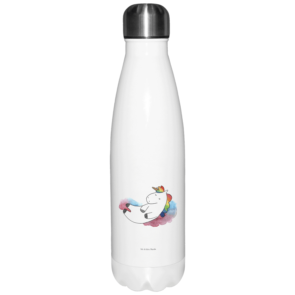 Thermosflasche Einhorn Wolke 7 Isolierflasche, Thermoflasche, Trinkflasche, Thermos, Edelstahl, Einhorn, Einhörner, Einhorn Deko, Pegasus, Unicorn, verliebt, Menschen, witzig, lustig, Geschenk, Glaube, Realität, Lächeln