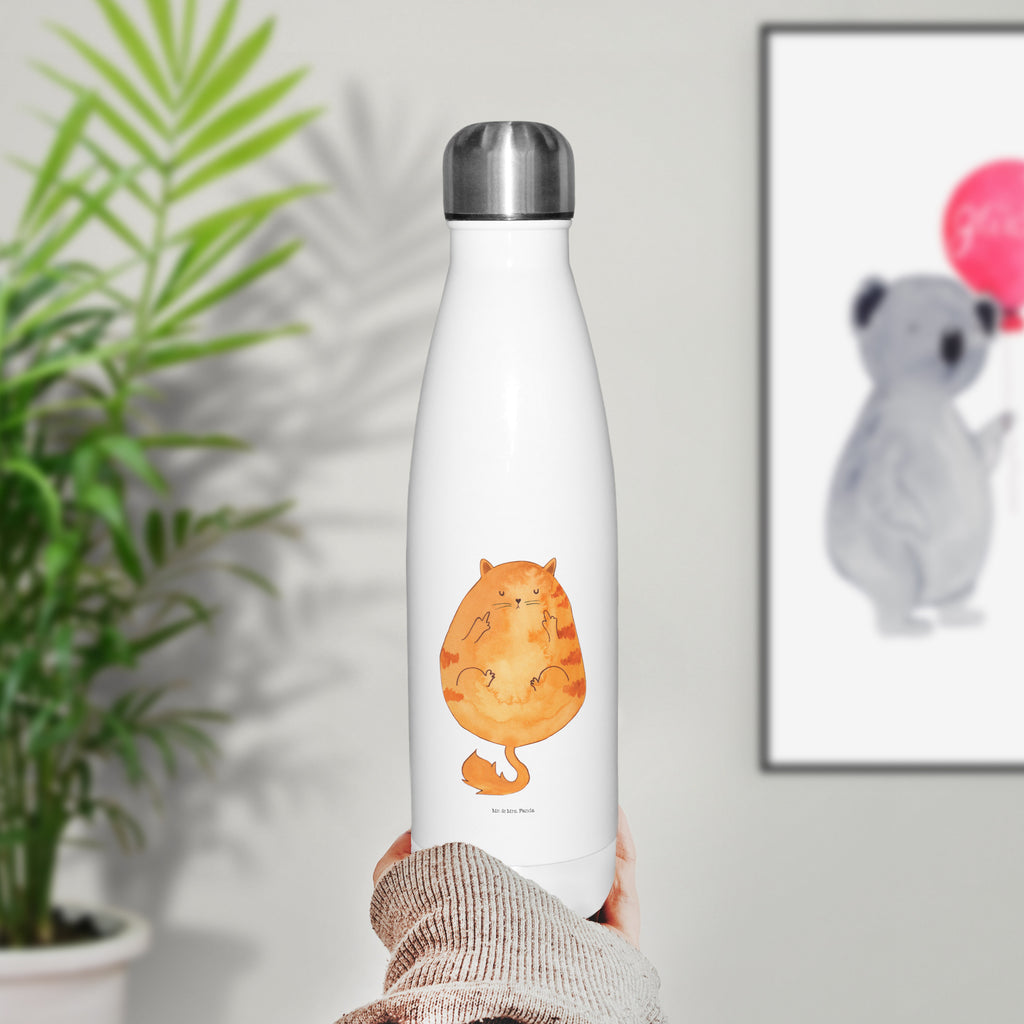 Thermosflasche Katze Frühaufsteher Isolierflasche, Thermoflasche, Trinkflasche, Thermos, Edelstahl, Katze, Katzenmotiv, Katzenfan, Katzendeko, Katzenfreund, Katzenliebhaber, Katzenprodukte, Katzenartikel, Katzenaccessoires, Katzensouvenirs, Katzenliebhaberprodukte, Katzenmotive, Der frühe Vogel kann mich mal, Morgenmuffel, Frühaufsteher, Kaffee, Katzen, Kater, Mietze
