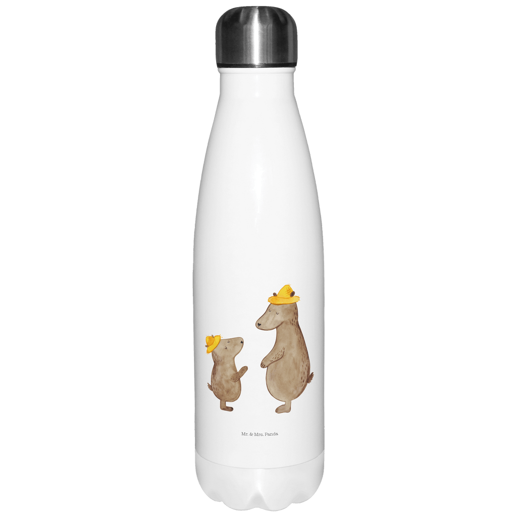 Thermosflasche Bären mit Hut Isolierflasche, Thermoflasche, Trinkflasche, Thermos, Edelstahl, Familie, Vatertag, Muttertag, Bruder, Schwester, Mama, Papa, Oma, Opa, Bär, Bären, Vater, Papi, Paps, Dad, Daddy, Lieblingsmensch, Sohn, Söhne, Kind, Kinder, Vater-Sohn, Family, Vorbild