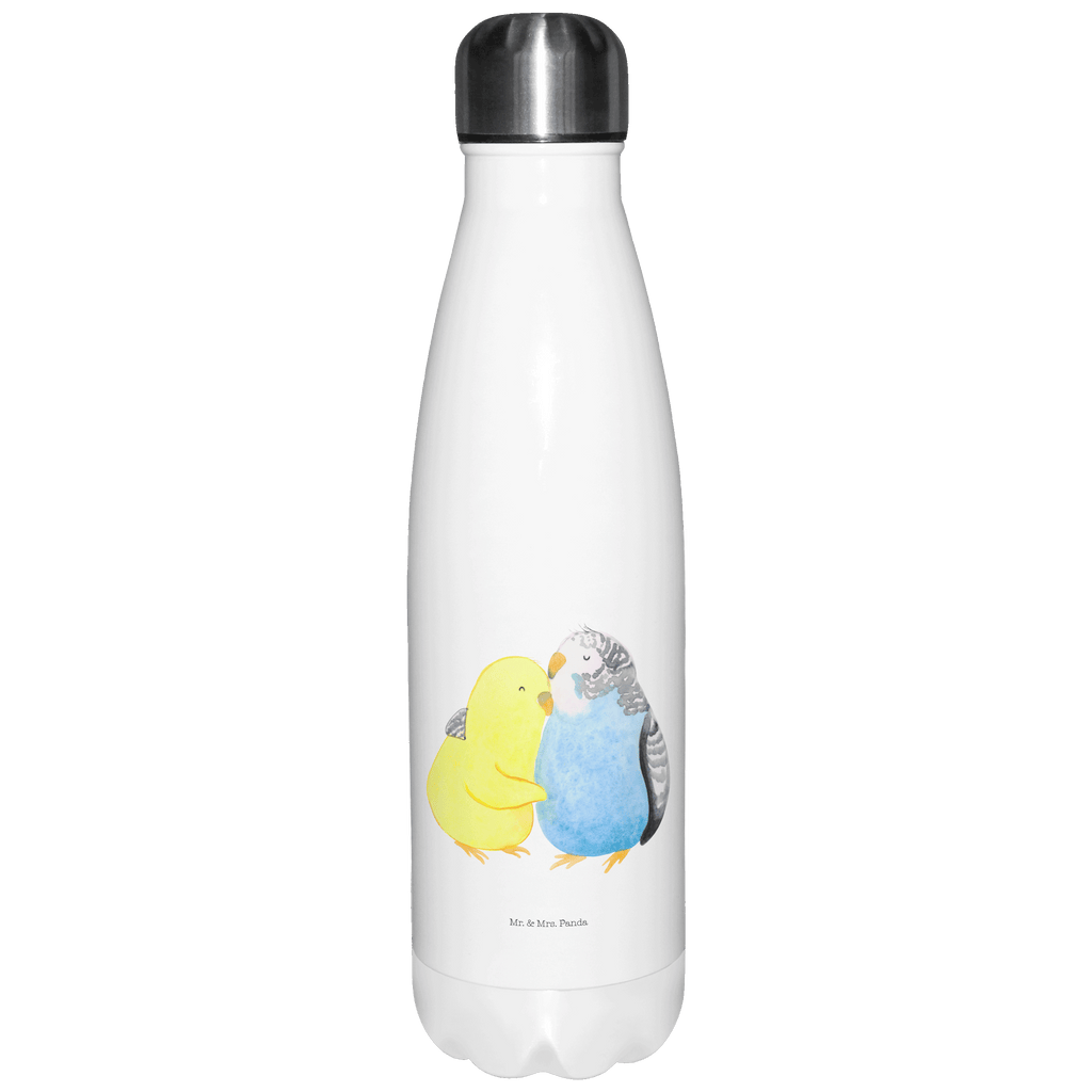 Thermosflasche Wellensittich Liebe Isolierflasche, Thermoflasche, Trinkflasche, Thermos, Edelstahl, Liebe, Partner, Freund, Freundin, Ehemann, Ehefrau, Heiraten, Verlobung, Heiratsantrag, Liebesgeschenk, Jahrestag, Hocheitstag, Vögel, Wellensittich, Nähe, Kuscheln, Vertrauen