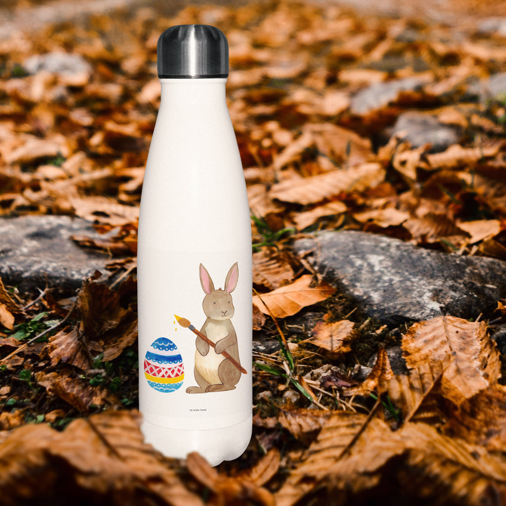Thermosflasche Hase Eiermalen Isolierflasche, Thermoflasche, Trinkflasche, Thermos, Edelstahl, Ostern, Osterhase, Ostergeschenke, Osternest, Osterdeko, Geschenk zu Ostern, Frohe Ostern, Ostergrüße, Osterblume, Osterei, bemalte Ostereier, Hase, Kaninchen, Eiermalen