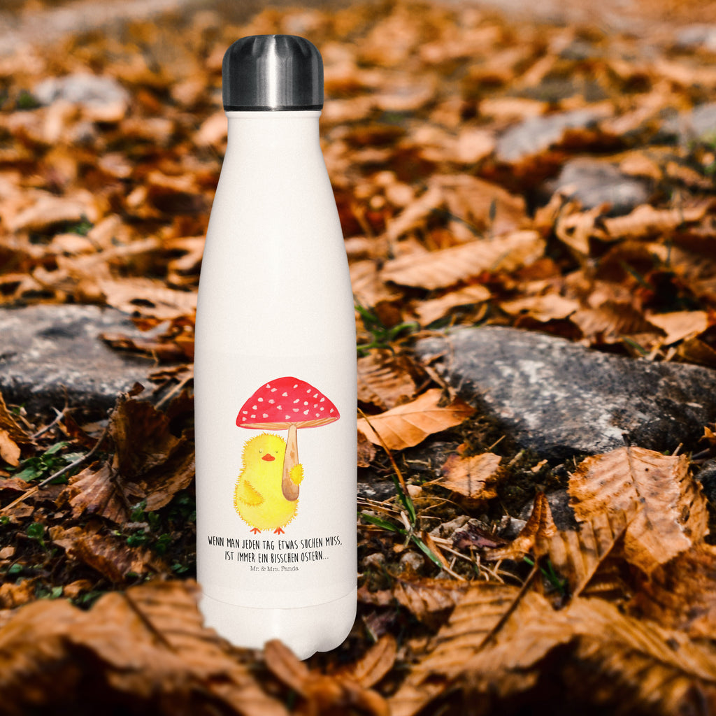 Thermosflasche Küken Fliegenpilz Isolierflasche, Thermoflasche, Trinkflasche, Thermos, Edelstahl, Ostern, Osterhase, Ostergeschenke, Osternest, Osterdeko, Geschenk zu Ostern, Küken, Fliegenpilz, Glückspilz, Frohe Ostern, Ostergrüße
